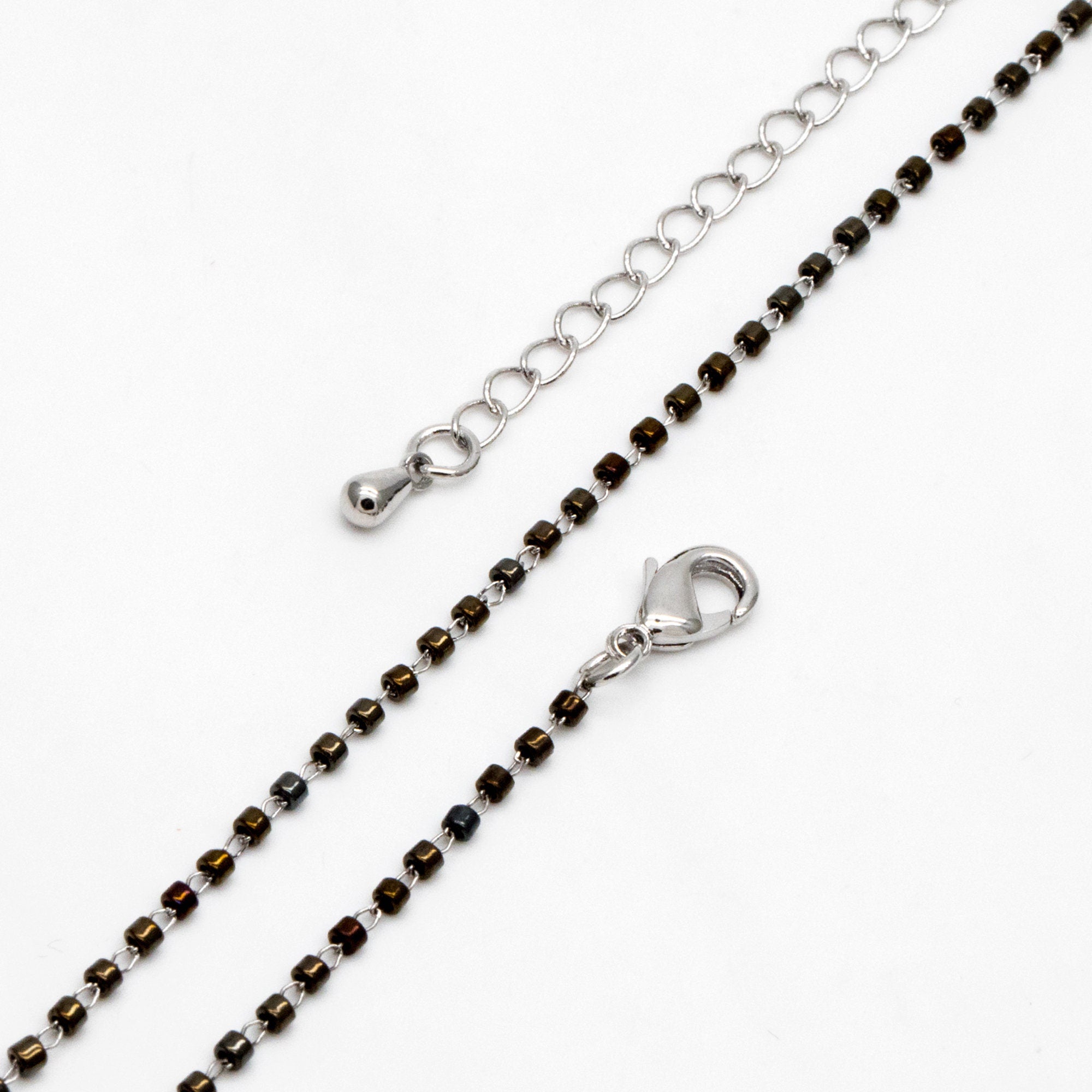 Miyuki Seed Bead Chain 1.8mm, Adjustable Bracelet/ Anklet/ Necklace, Ready to Wear (#LK-303)